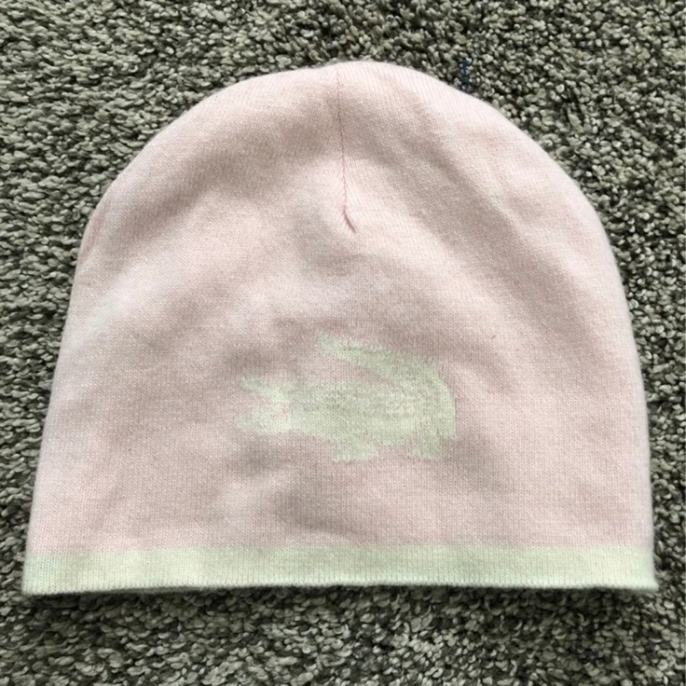 Lacoste baby pink beanie